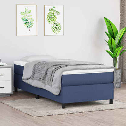 Estrutura de cama 90x190 cm tecido azul