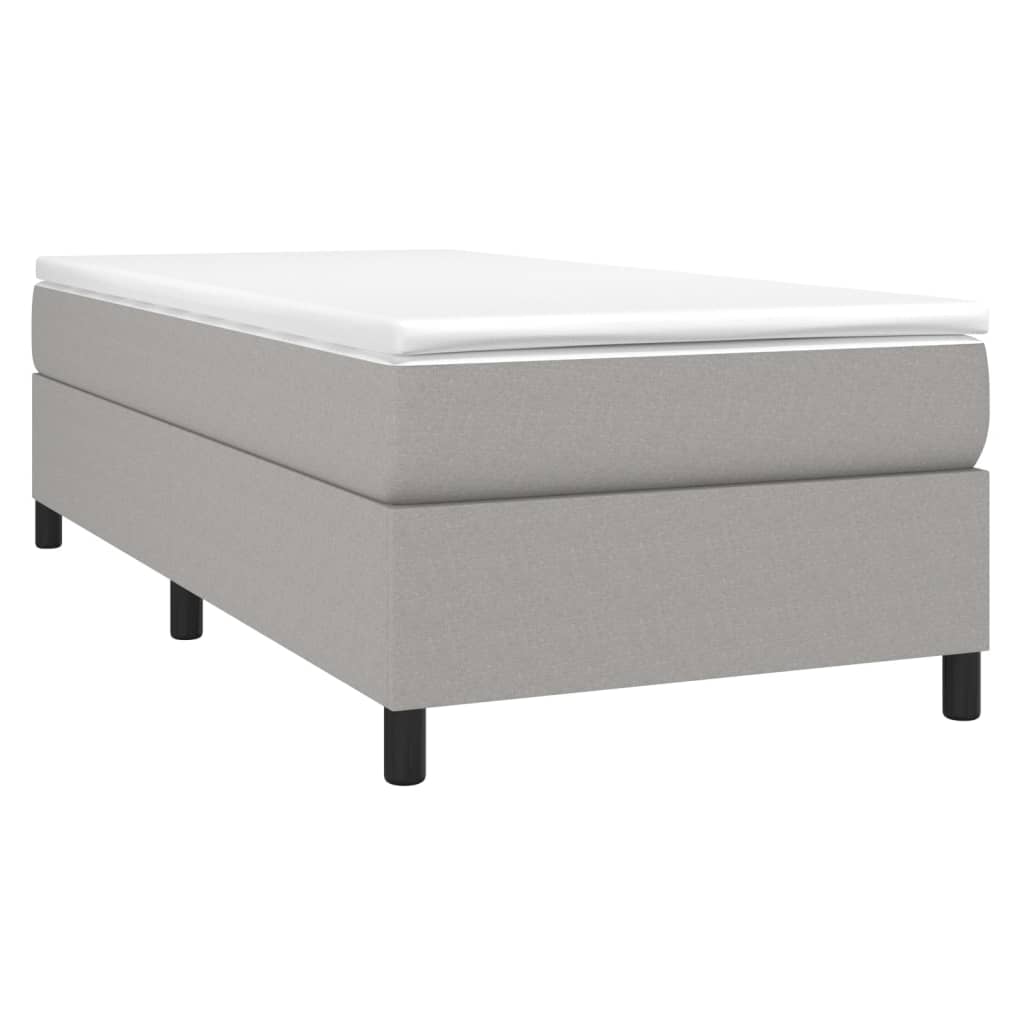 Estrutura de cama 90x200 cm tecido cinza-claro