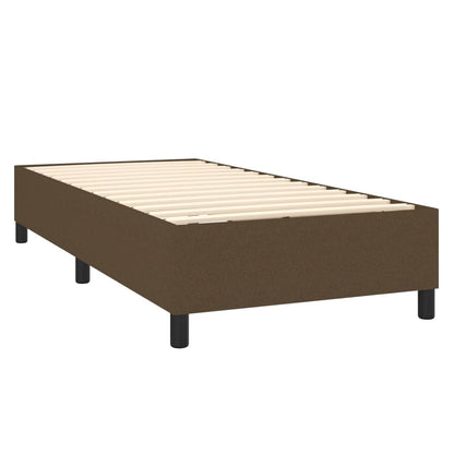 Estrutura de cama 90x200 cm tecido castanho-escuro