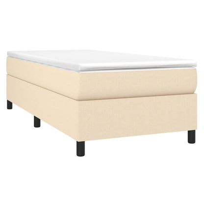 Estrutura de cama 90x200 cm tecido cor creme