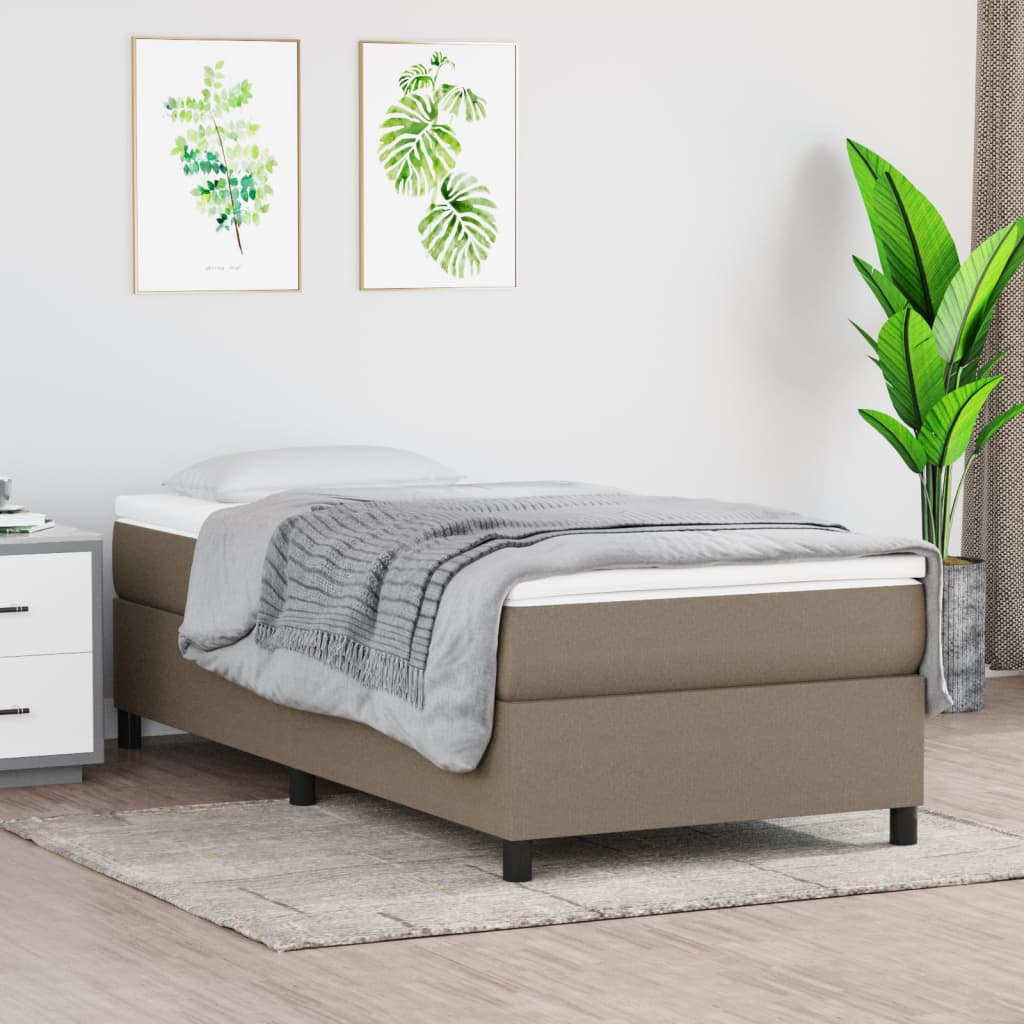 Estrutura de cama 100x200 cm tecido cinza-acastanhado