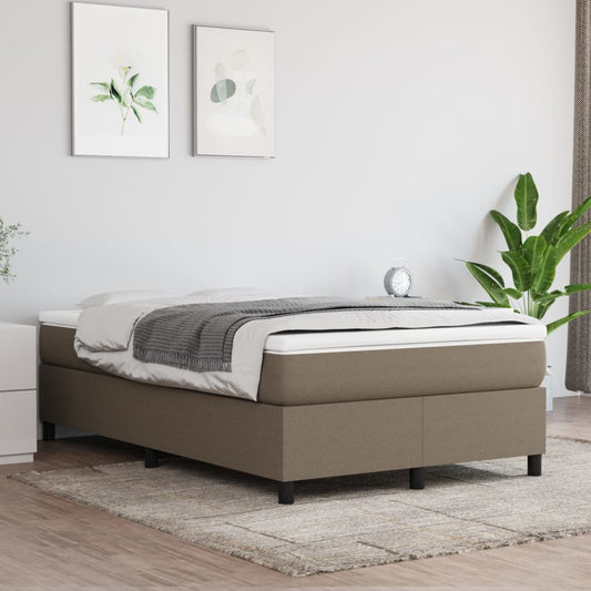 Estrutura de cama 120x200 cm tecido cinza-acastanhado