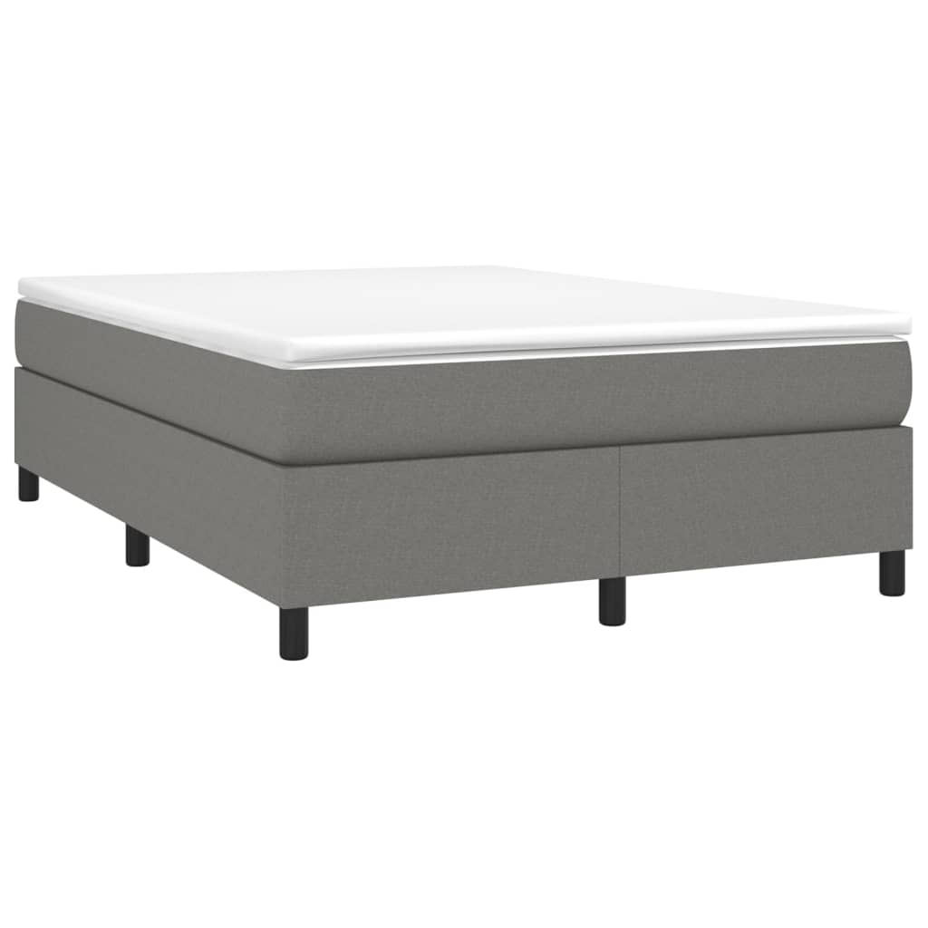 Estrutura de cama 140x190 cm tecido cinzento-escuro