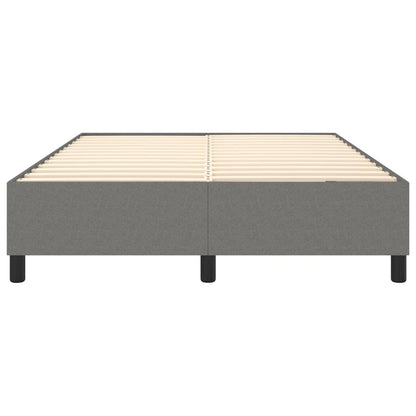 Estrutura de cama 140x190 cm tecido cinzento-escuro