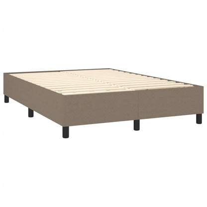 Estrutura de cama com molas 140x190 cm tecido cinza-acastanhado