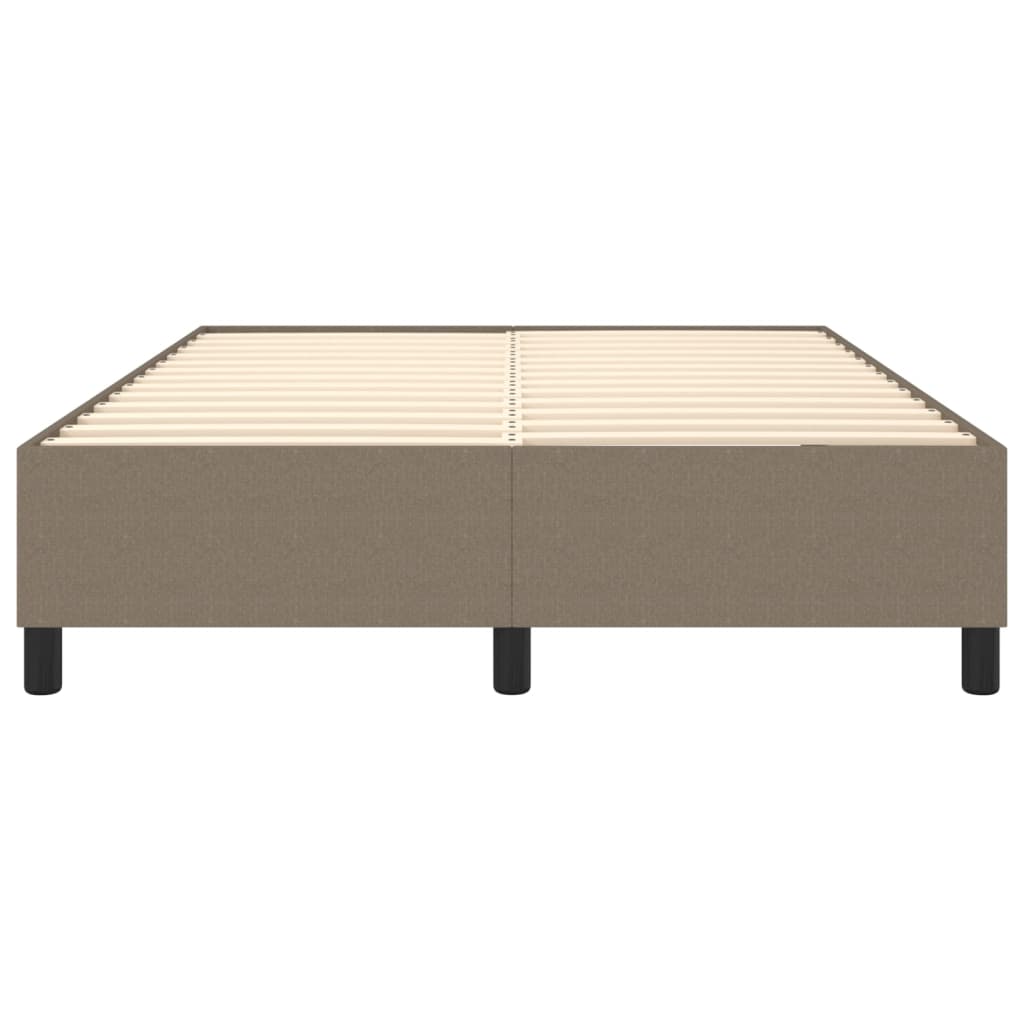 Estrutura de cama com molas 140x190 cm tecido cinza-acastanhado