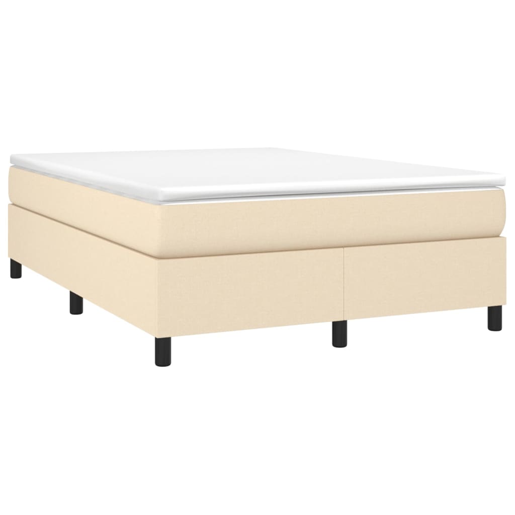 Estrutura de cama com molas 140x190 cm tecido cor creme