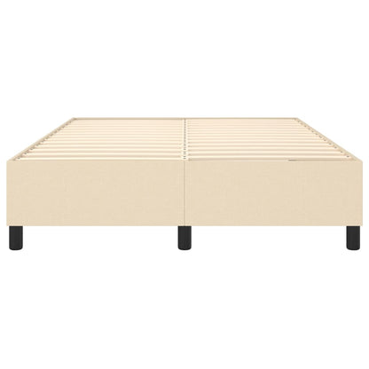 Estrutura de cama com molas 140x190 cm tecido cor creme