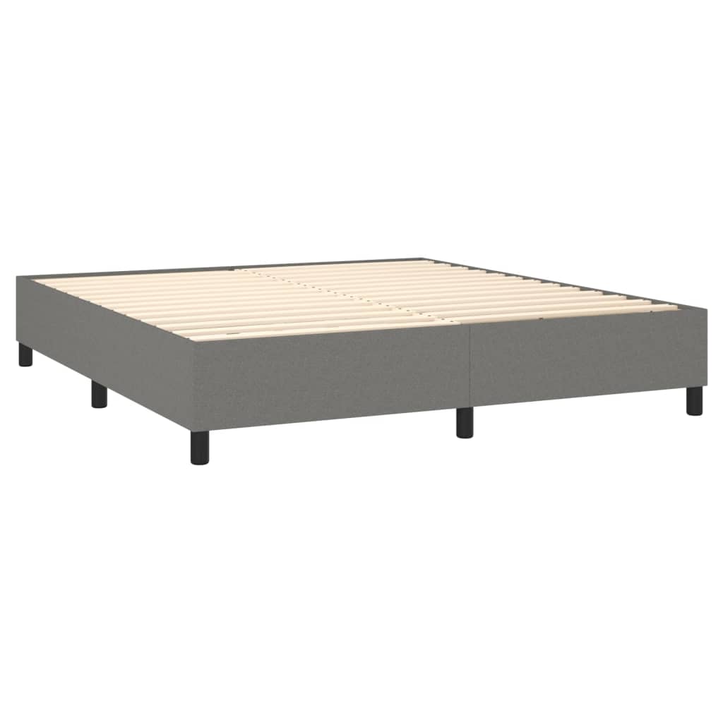 Estrutura de cama 160x200 cm tecido cinzento-escuro