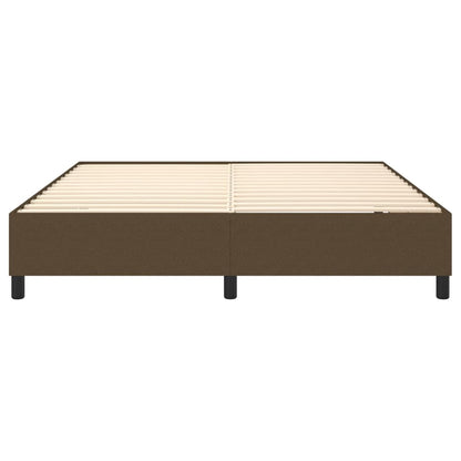 Estrutura de cama 160x200 cm tecido castanho-escuro