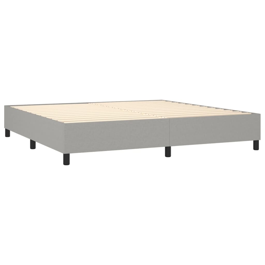 Estrutura de cama 200x200 cm tecido cinzento-claro