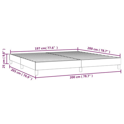 Estrutura de cama com molas 200x200 cm tecido cinzento-escuro