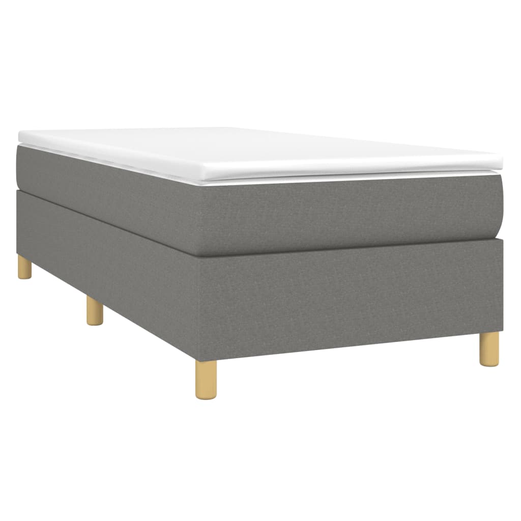 Estrutura de cama 90x190 cm tecido cinzento-escuro