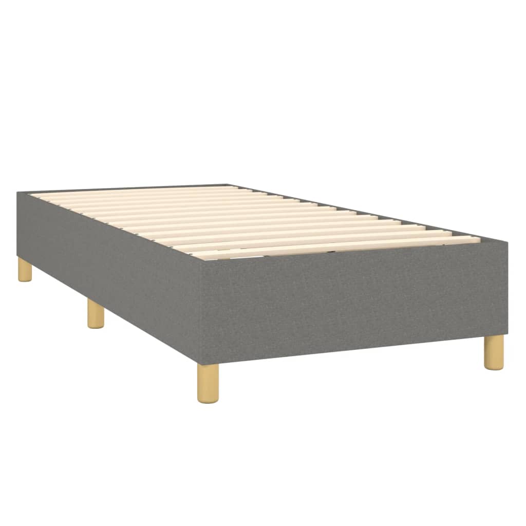 Estrutura de cama 90x190 cm tecido cinzento-escuro