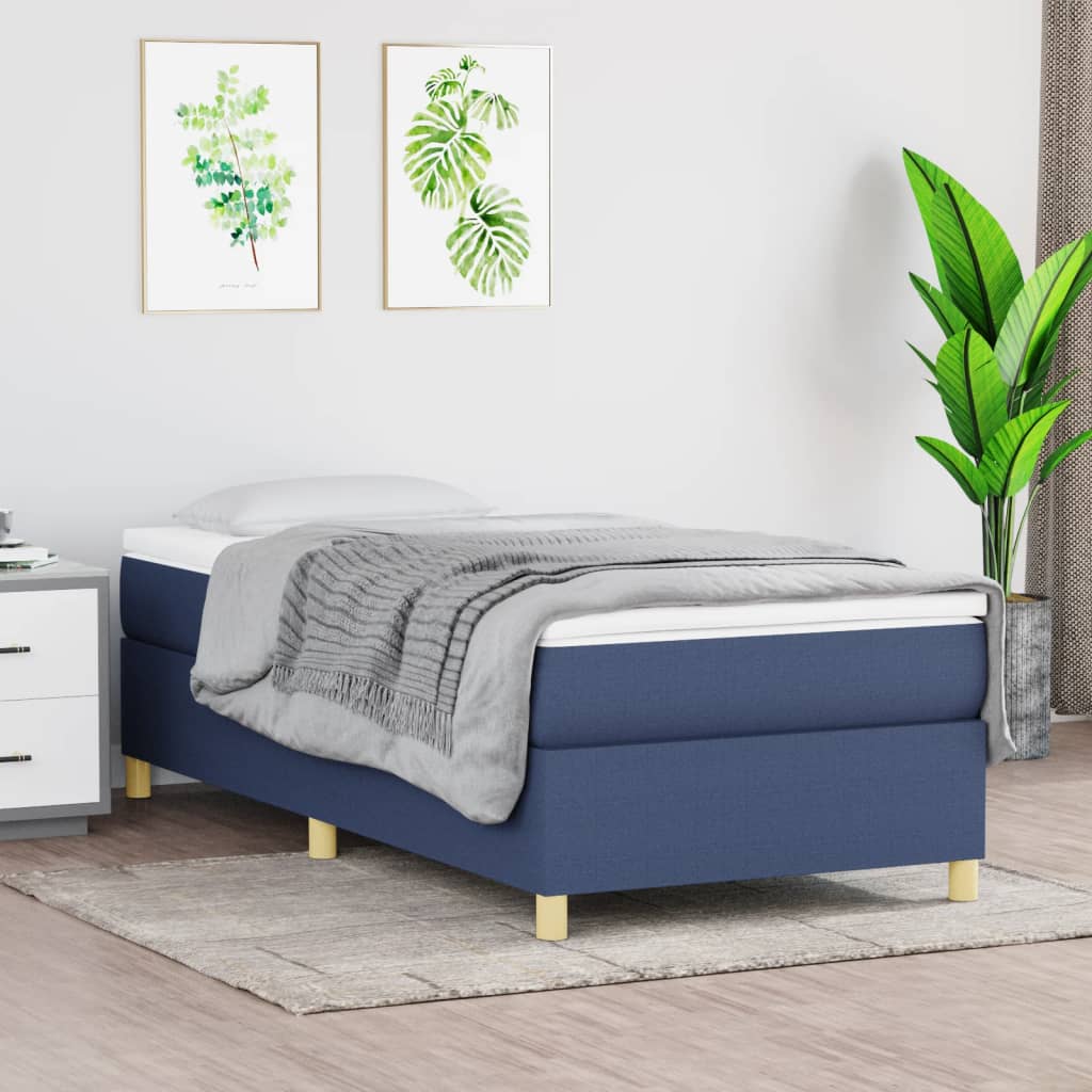 Estrutura de cama 90x190 cm tecido azul