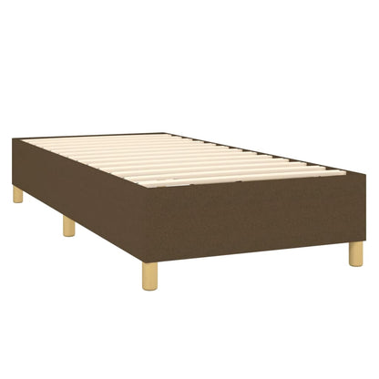 Estrutura de cama 100x200 cm tecido castanho-escuro