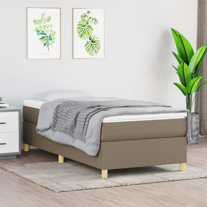 Estrutura de cama 100x200 cm tecido cinza-acastanhado