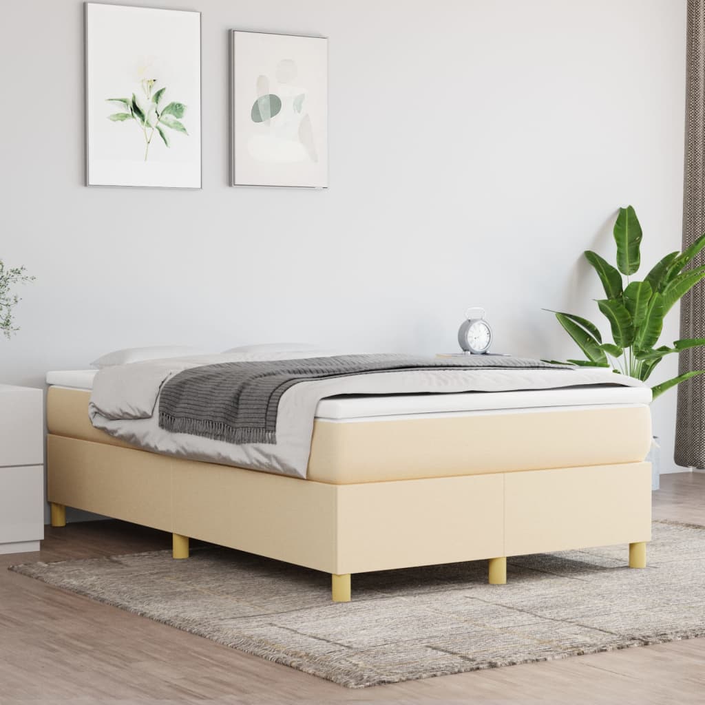 Estrutura de cama 120x200 cm tecido cor creme