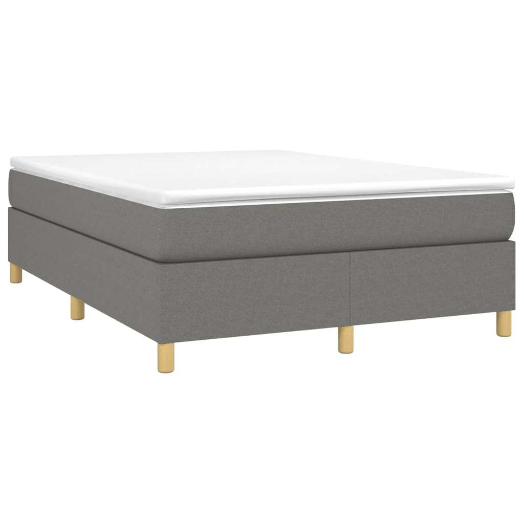 Estrutura de cama 140x190 cm tecido cinzento-escuro