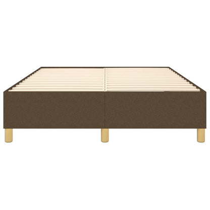 Estrutura de cama 140x190 cm tecido castanho-escuro