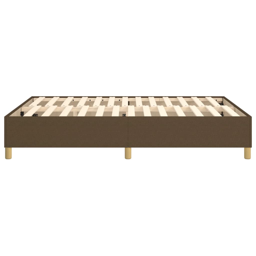 Estrutura de cama 140x190 cm tecido castanho-escuro