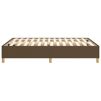 Estrutura de cama 140x190 cm tecido castanho-escuro