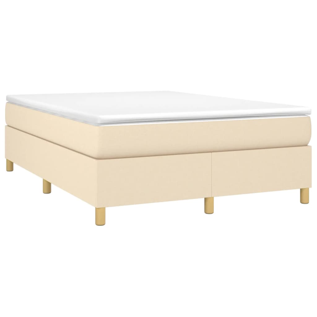 Estrutura de cama 140x190 cm tecido cor creme