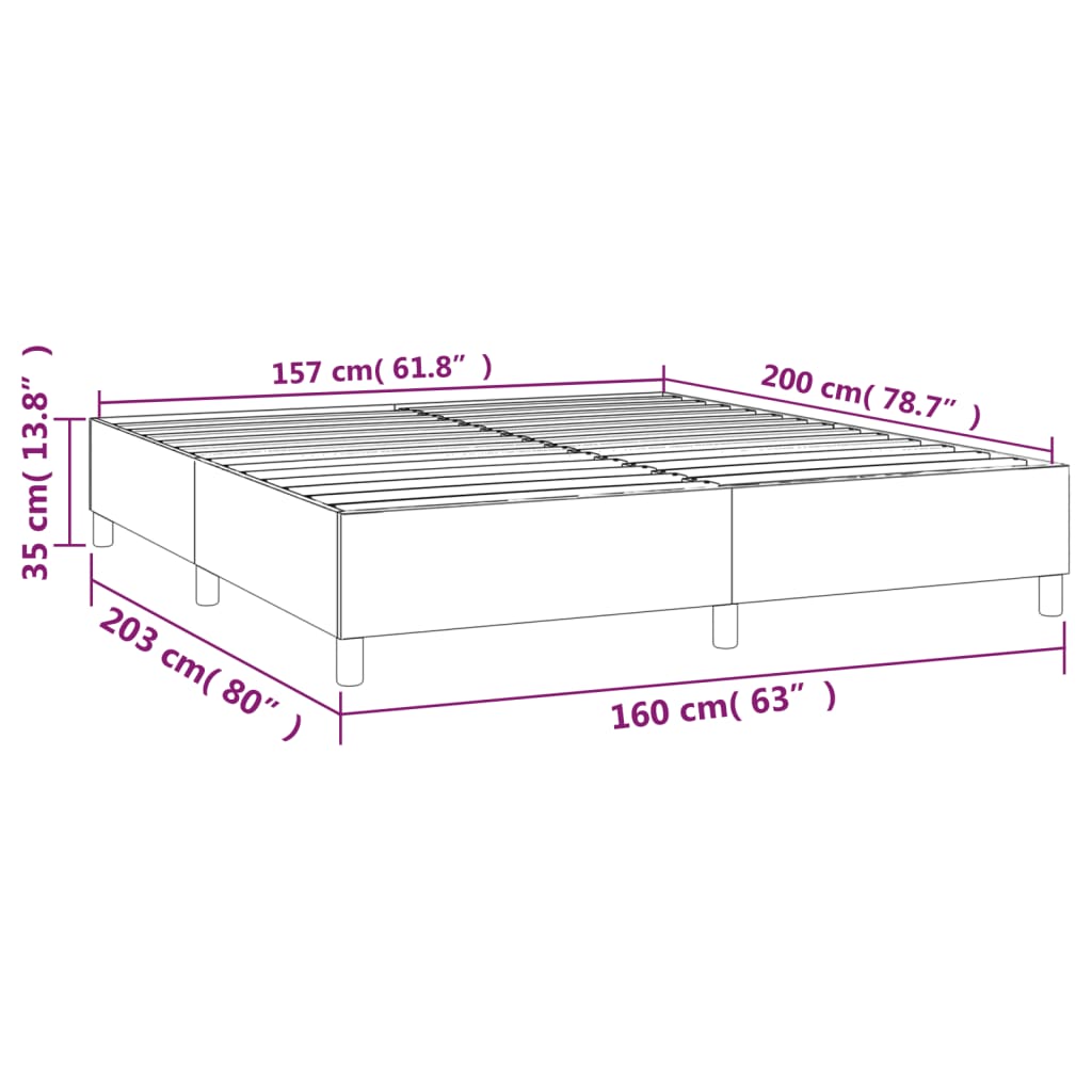 Estrutura de cama 160x200 cm tecido cinza-claro