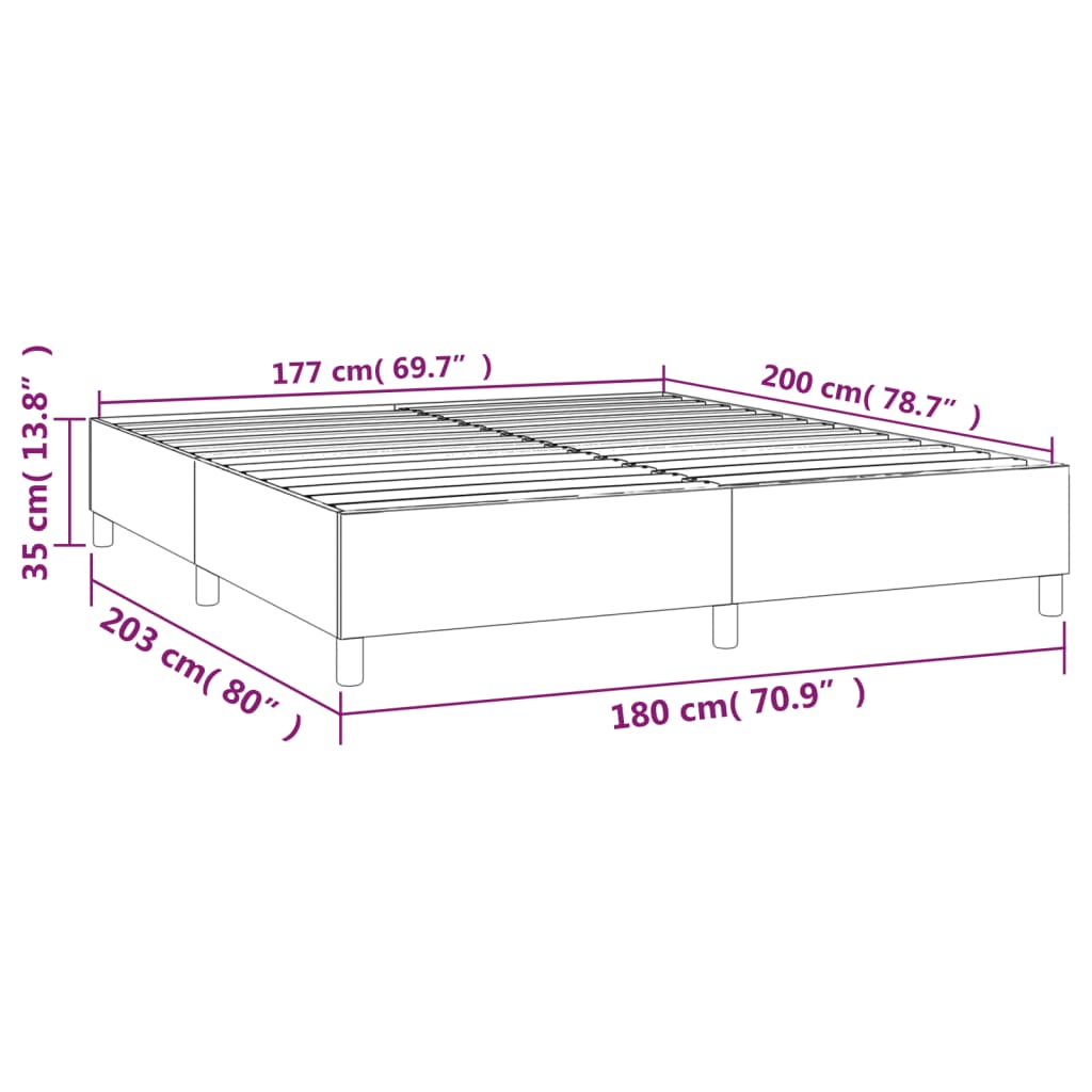 Estrutura de cama 180x200 cm tecido cinza-claro