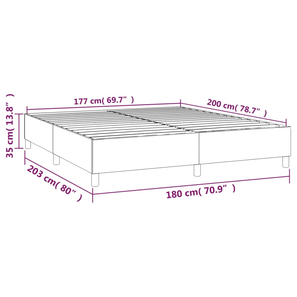 Estrutura de cama 180x200 cm tecido castanho-escuro