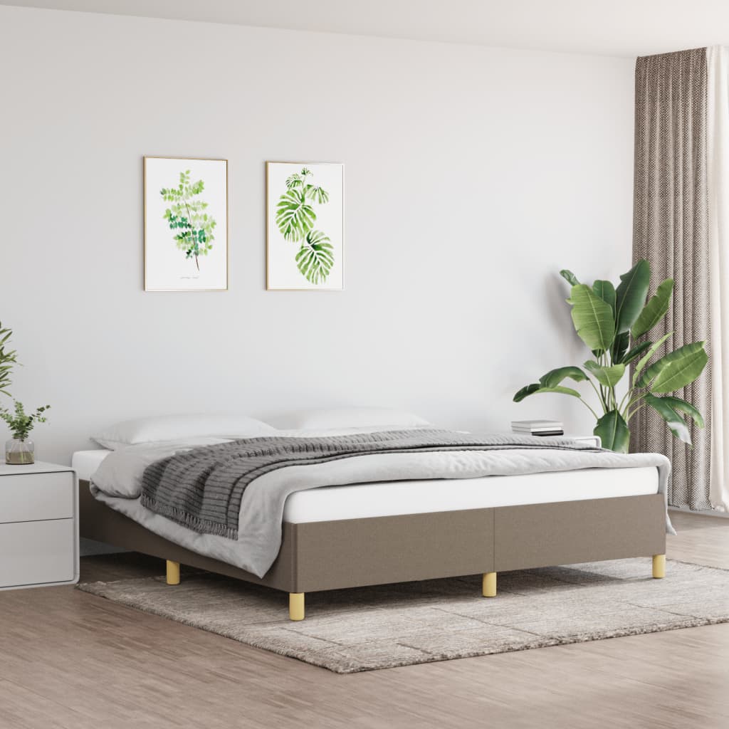 Estrutura de cama 180x200 cm tecido cinza-acastanhado