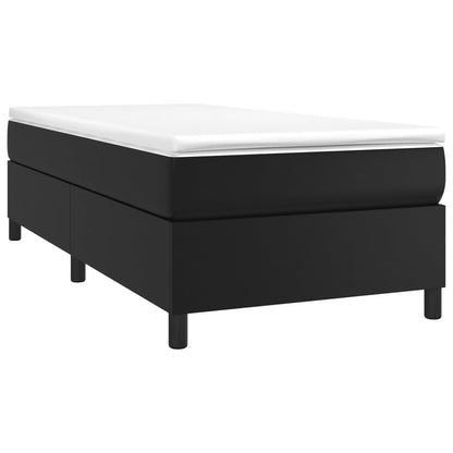 Estrutura de cama 80x200 cm couro artificial preto