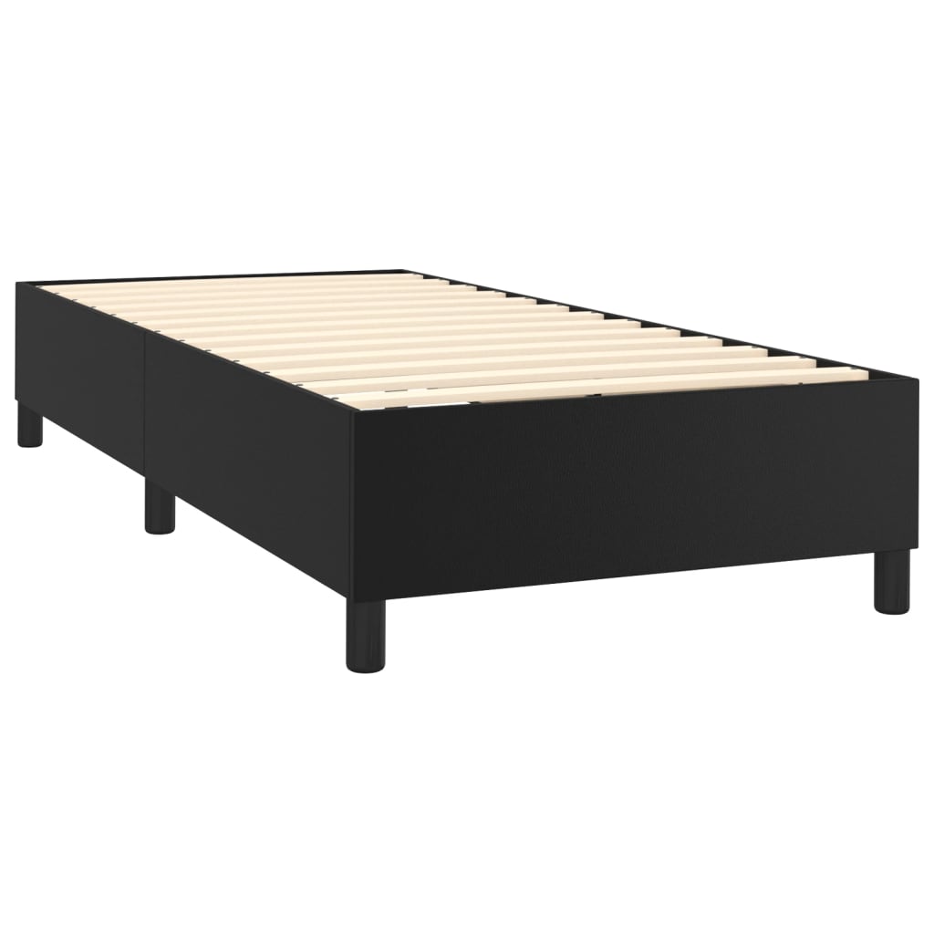 Estrutura de cama 80x200 cm couro artificial preto