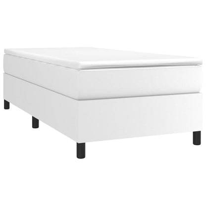 Estrutura de cama com molas 80x200 cm couro artificial branco