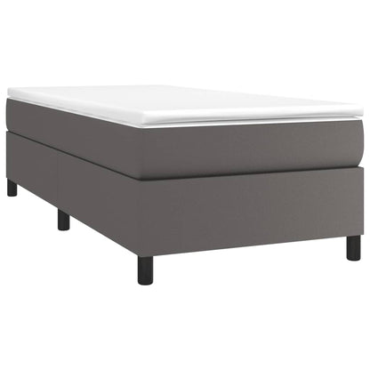 Estrutura de cama 80x200 cm couro artificial cinza