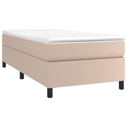 Estrutura de cama 80x200 cm couro artificial cor cappuccino