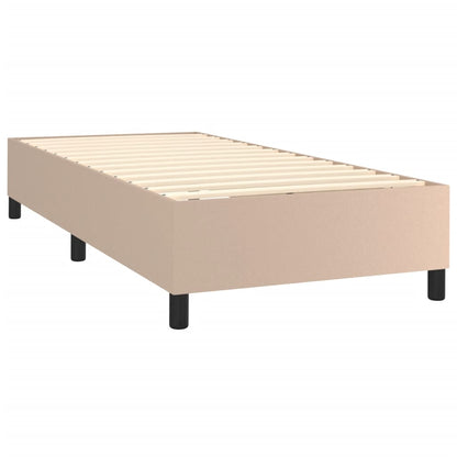 Estrutura de cama 80x200 cm couro artificial cor cappuccino