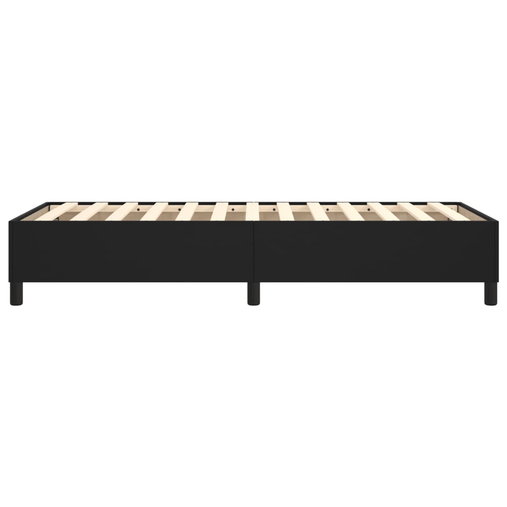 Estrutura de cama 90x190 cm couro artificial preto