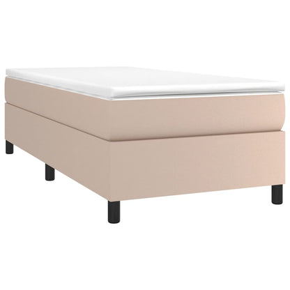 Estrutura de cama 90x190 cm couro artificial cappuccino