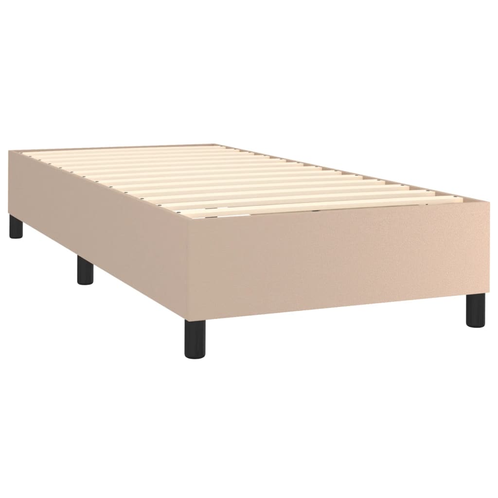 Estrutura de cama 90x190 cm couro artificial cappuccino