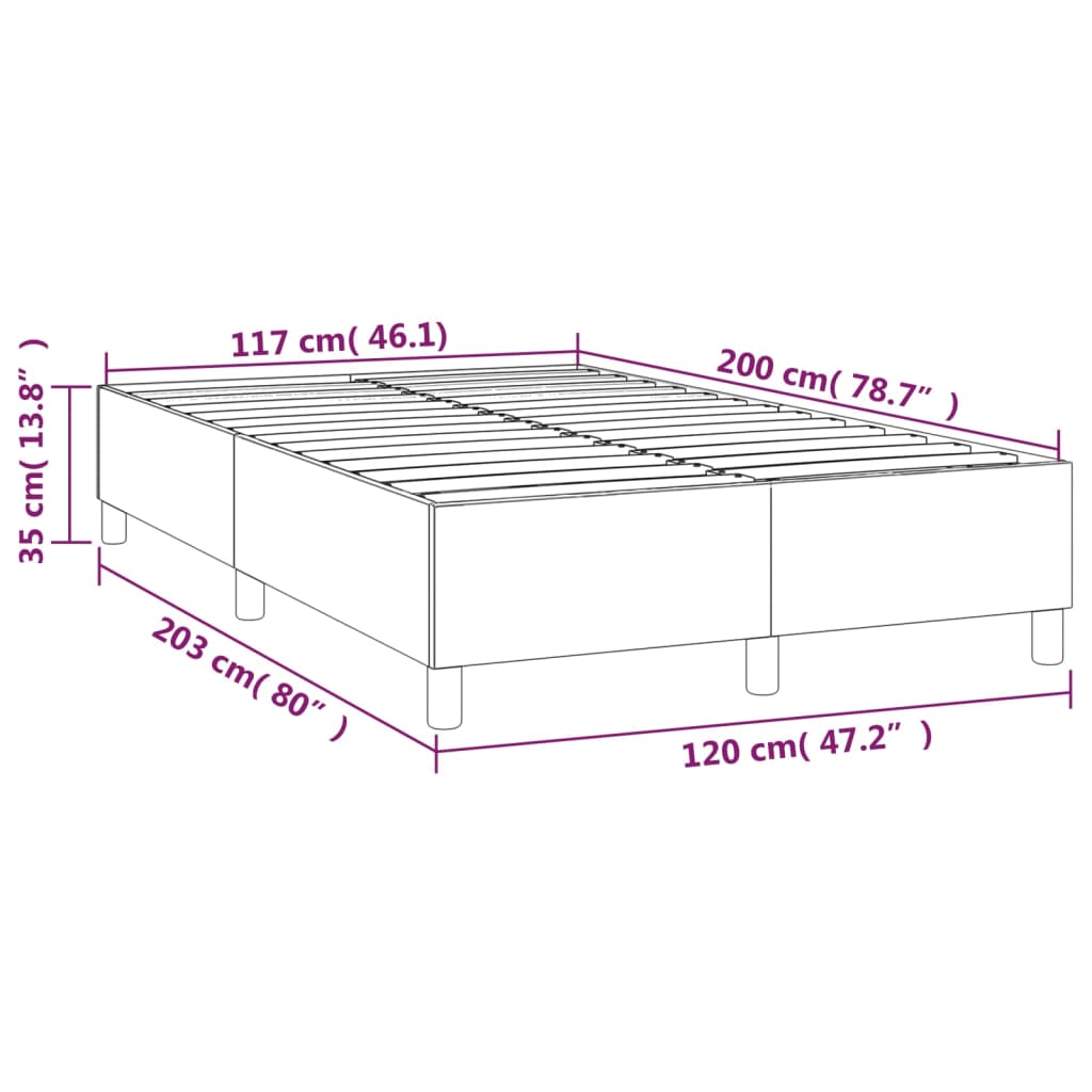 Estrutura de cama 120x200 cm couro artificial preto