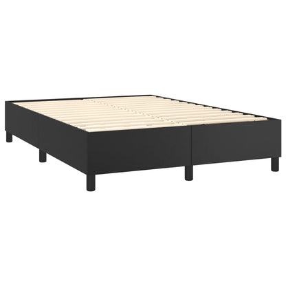 Estrutura de cama 140x190 cm couro artificial preto