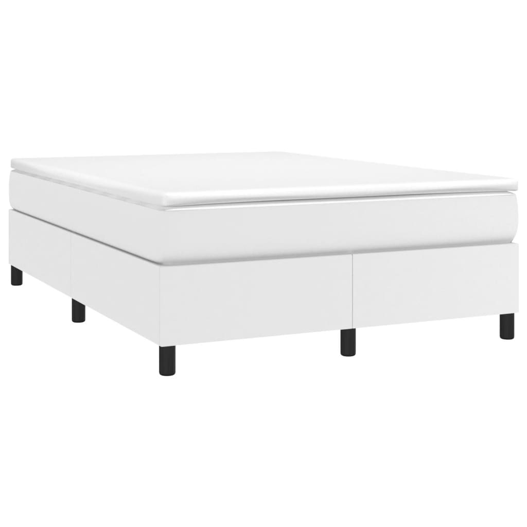 Estrutura de cama 140x190 cm couro artificial branco