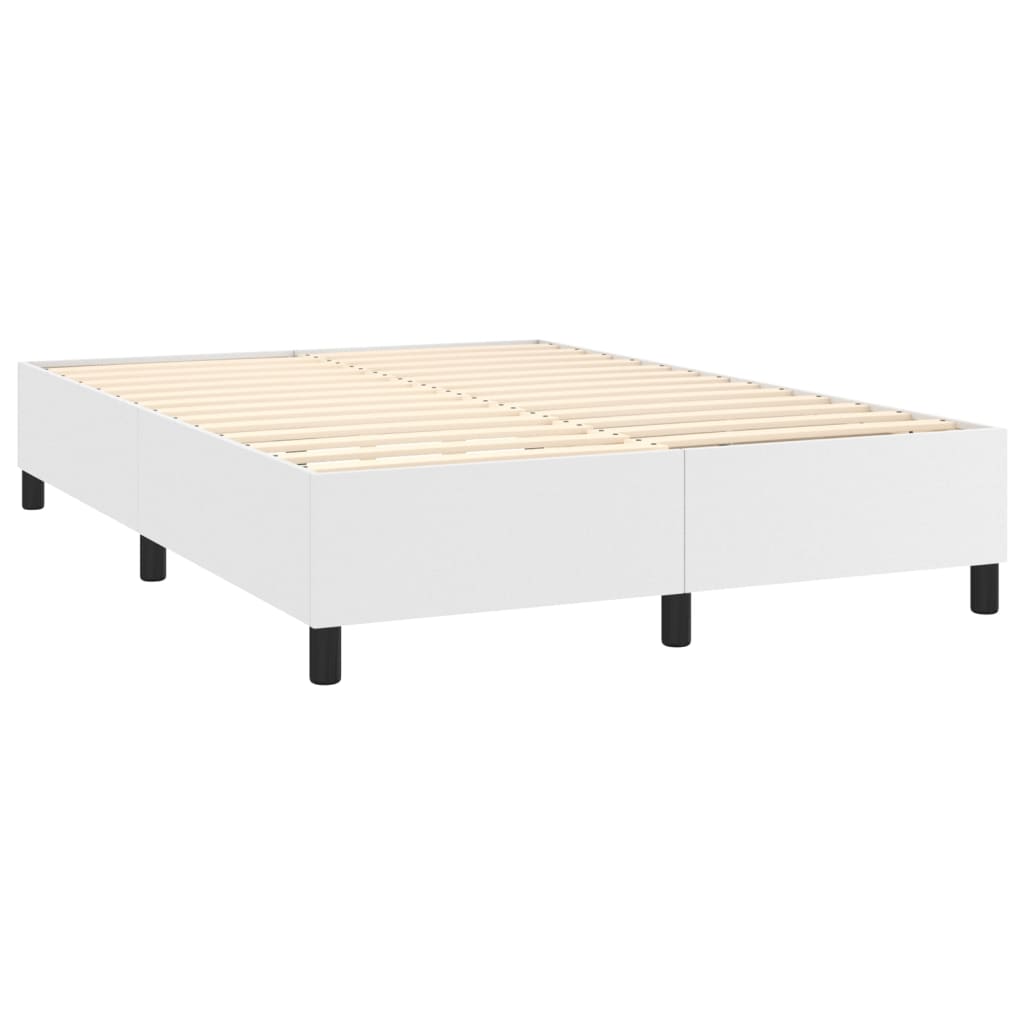 Estrutura de cama 140x190 cm couro artificial branco