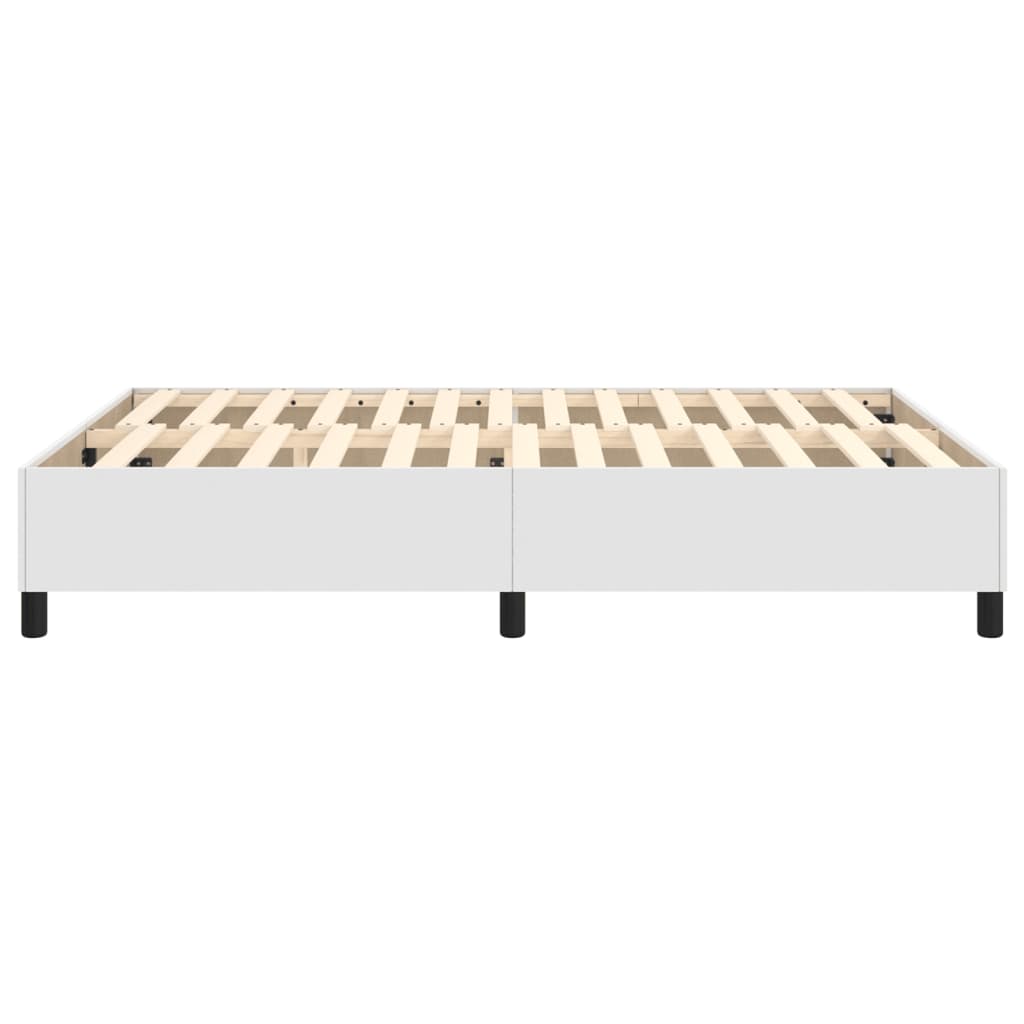 Estrutura de cama 140x190 cm couro artificial branco