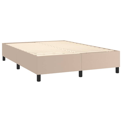 Estrutura de cama 140x190 cm couro artificial cappuccino