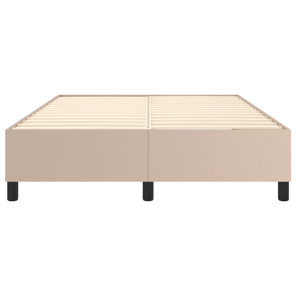 Estrutura de cama 140x190 cm couro artificial cappuccino