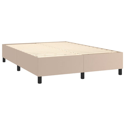 Estrutura de cama 140x200 cm couro artificial cappuccino