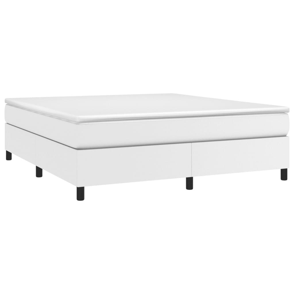 Estrutura de cama 160x200 cm couro artificial branco