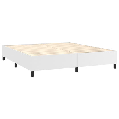 Estrutura de cama 160x200 cm couro artificial branco